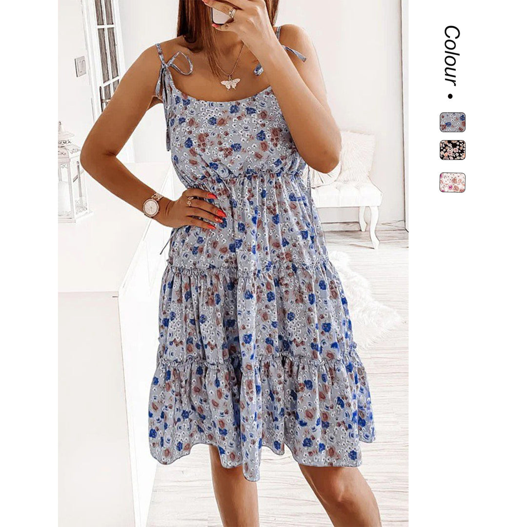 Damen Wonderland Kleid mit verspieltem Blumendruck und lässiger Passform EB