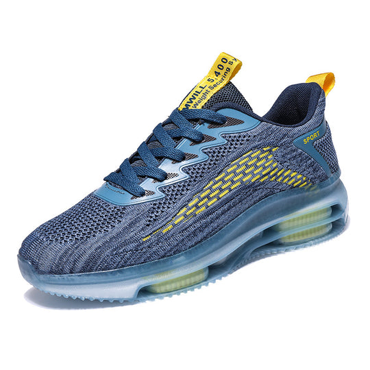 Unisex atmungsaktive Strick-Laufsneaker mit sichtbarer Luftkammer, verstärkter Ferse und rutschfester Profilsohle EB