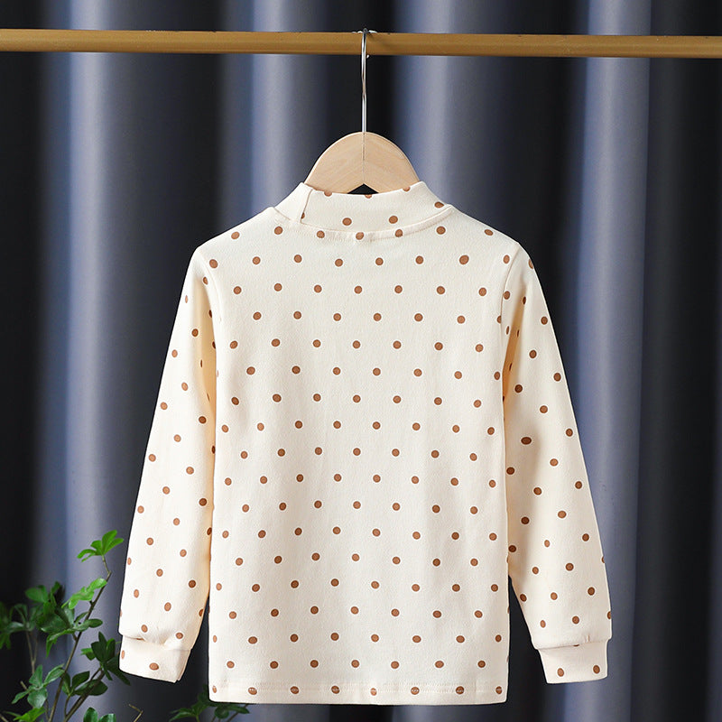 Mädchen Langarmshirt mit niedlichen Punkten und charmantem Applikationsdetail EB