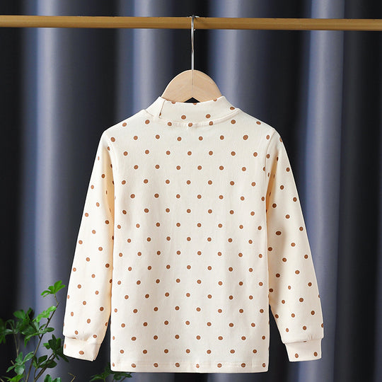 Mädchen Langarmshirt mit niedlichen Punkten und charmantem Applikationsdetail EB