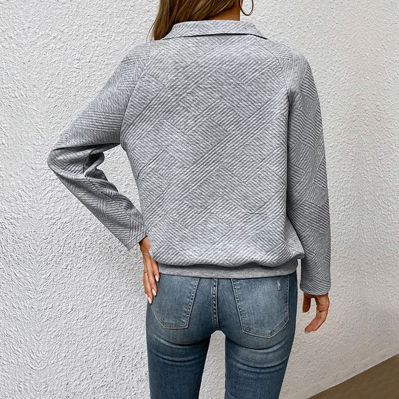 Damen Kapuzenpullover mit strukturiertem Waffelmuster und lässigem Schnitt EB