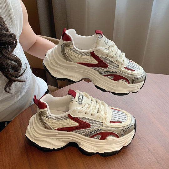 Damen Sportliche Chunky Sneakers mit atmungsaktiver Netzstruktur und dämpfender Sohle EB