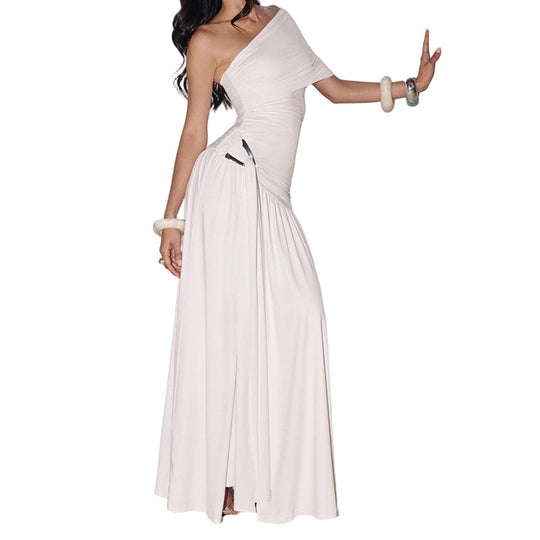 Damen Elegantes Wickelkleid mit asymmetrischem Schnitt und Rüschendetails EB