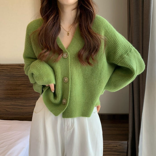 Damen Komfortabler Strickcardigan mit Knopfdetails und feiner Struktur EB