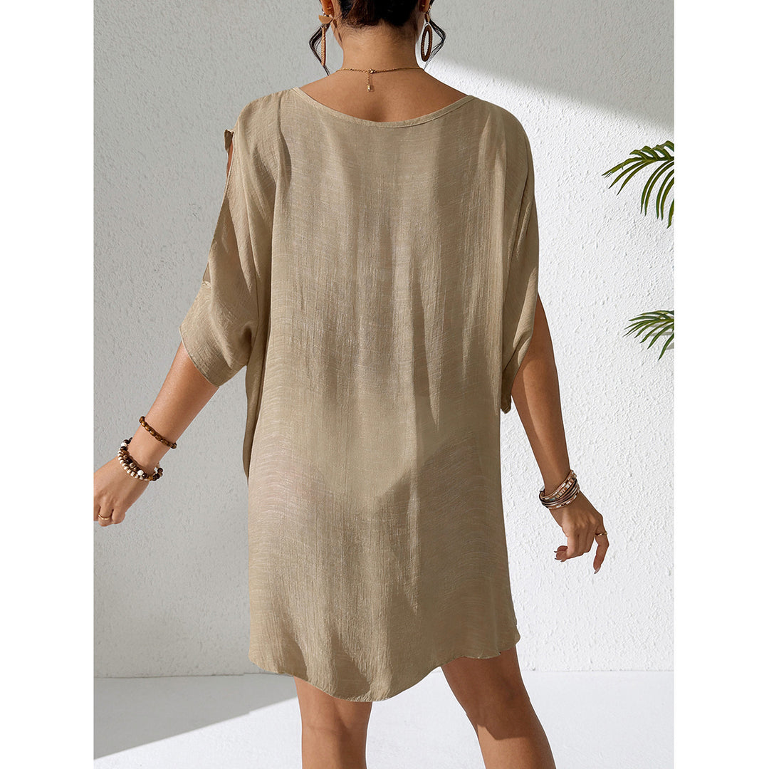 Damen Kaftan mit tiefem V-Ausschnitt und zurückgezogenem Design EB