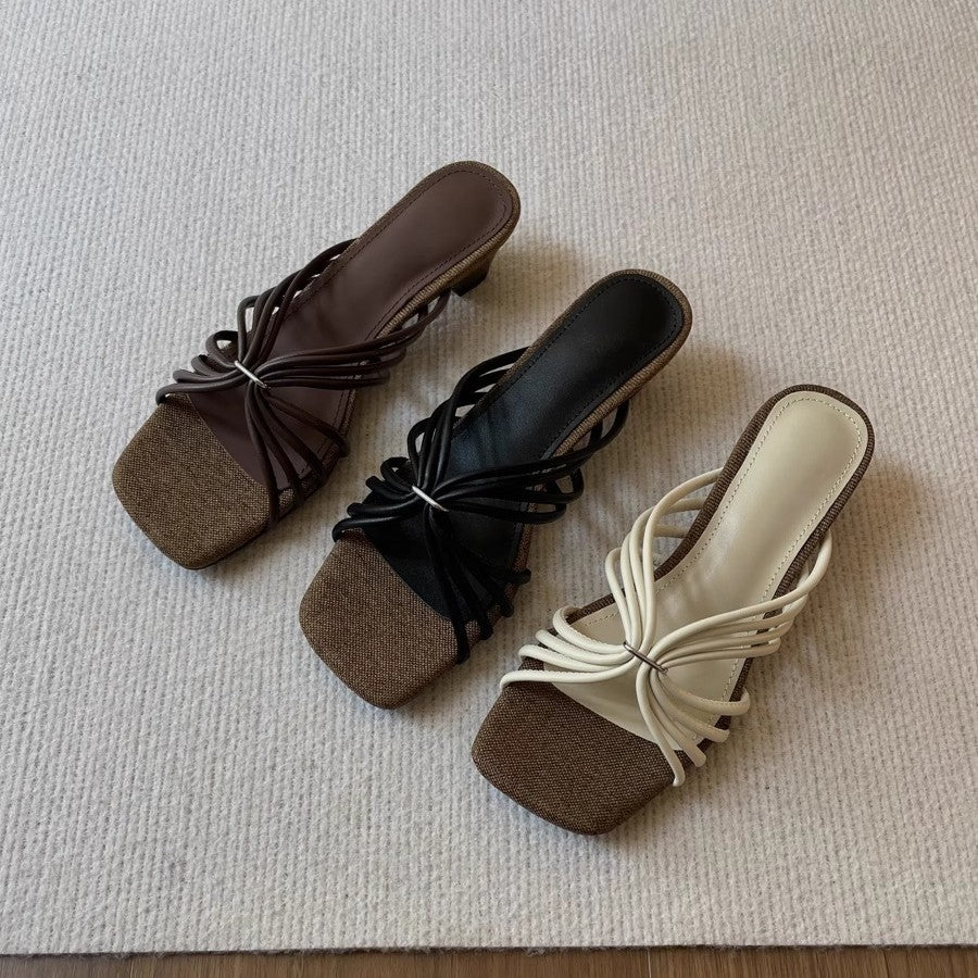 Damen Sandalen mit elegantem Flecht-Design und komfortablem Plateau EB