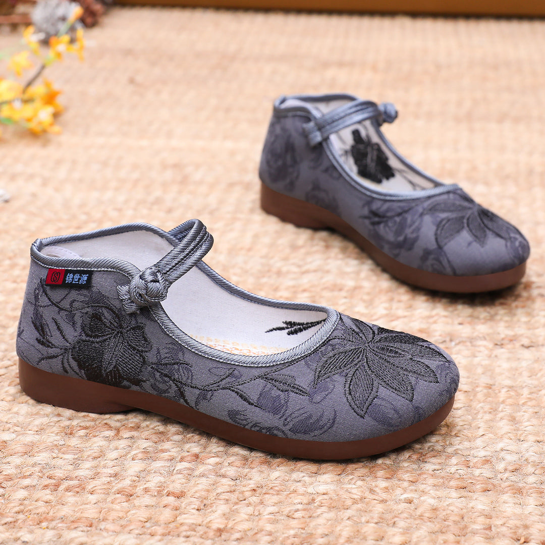 Damen Elegante und bequeme Ballerinas mit floralem Design EB
