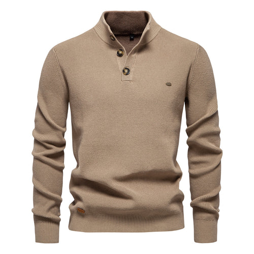 Herren Pullover mit Knopfleiste und strukturiertem Muster EB