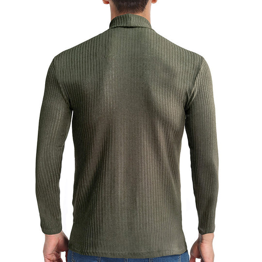 Herren feiner Rollkragenpullover aus strukturiertem Strick EB