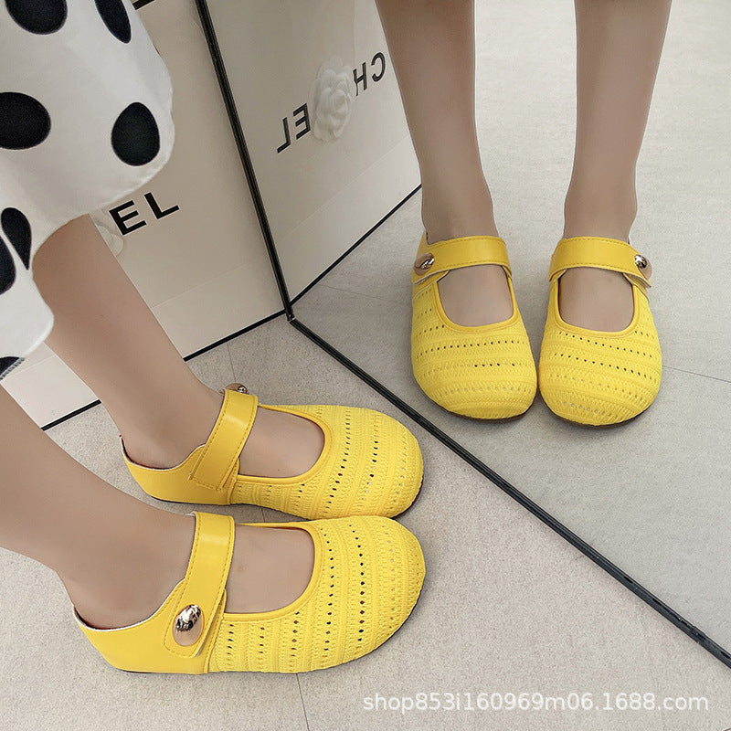 Damen Bequeme Ballerinas mit verstellbarem Riemen EB