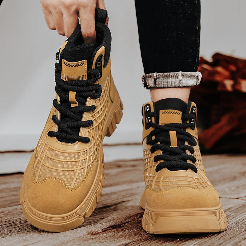 Damen Hohe und robuste Sneakers mit strapazierfähigem Obermaterial und rutschfester Sohle EB