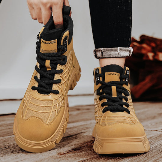 Damen Hohe und robuste Sneakers mit strapazierfähigem Obermaterial und rutschfester Sohle EB