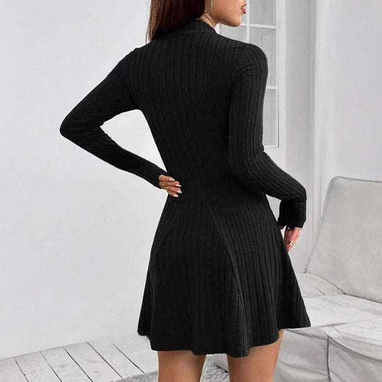 Damen Strickkleid mit eleganter Passform und langen Ärmeln EB