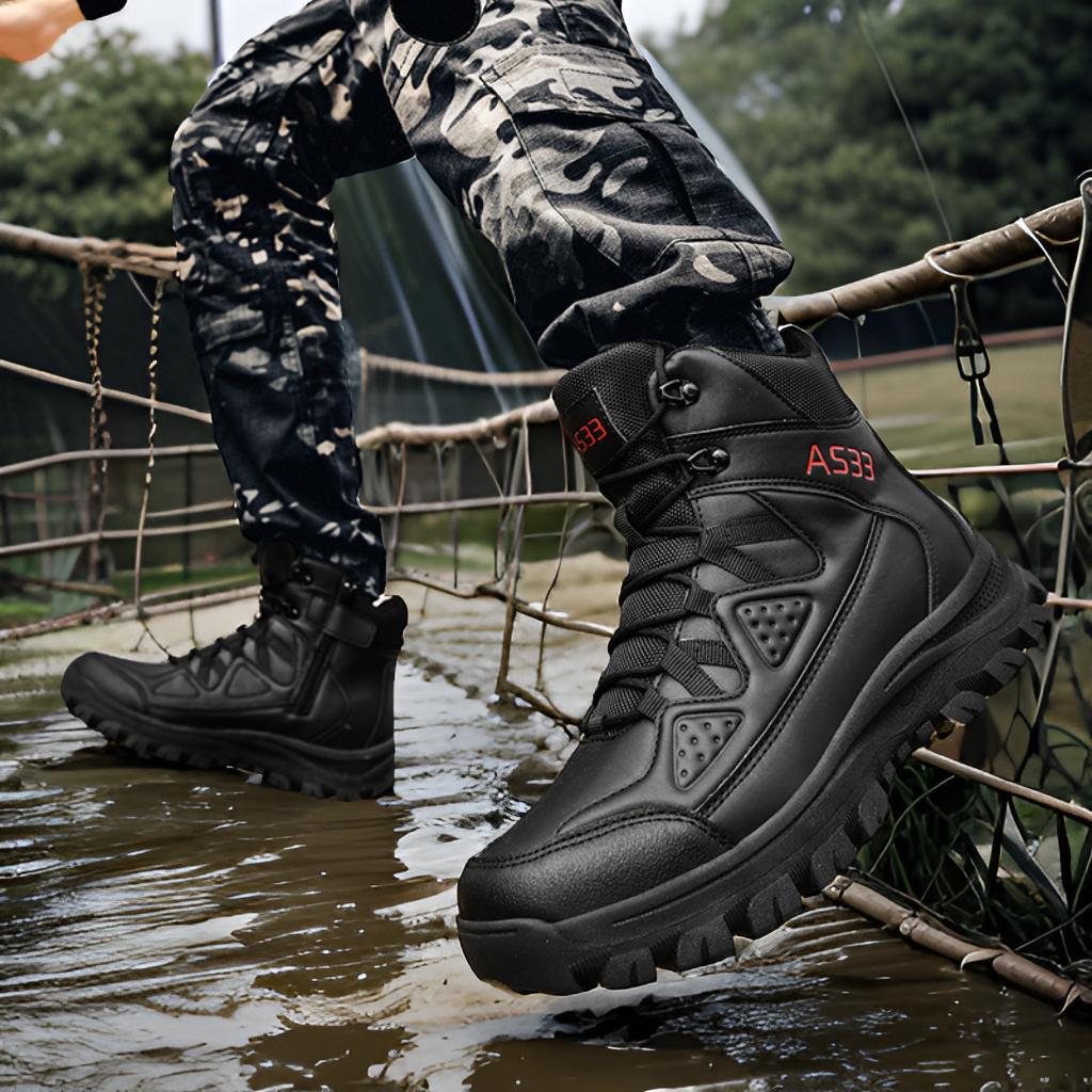 Herren wasserdichte Sicherheitsstiefel mit rutschfester Sohle und atmungsaktiver Membran EB