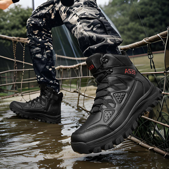 Herren wasserdichte Sicherheitsstiefel mit rutschfester Sohle und atmungsaktiver Membran EB