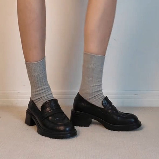 Damen Elegante Loafers mit moderner Blockabsatzgestaltung EB