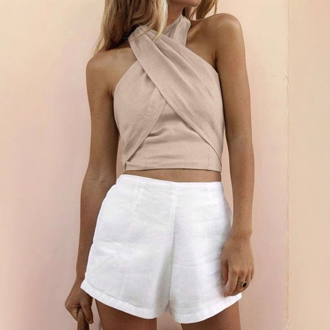 Damen Modisches Wickeloberteil mit asymmetrischem Schnitt EB