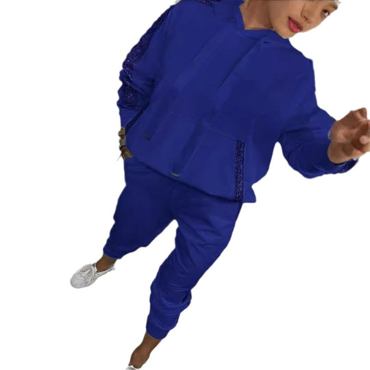 Damen Modischer Sweatanzug mit glitzernden Akzenten EB