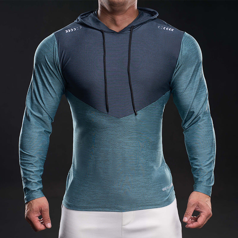 Herren Funktionelles Langarm-Hoodie für Training mit Stretch und Atmungsaktivität EB