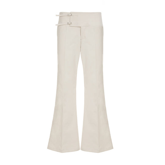 Damen Flared Pants mit modischem Taillengürtel EB