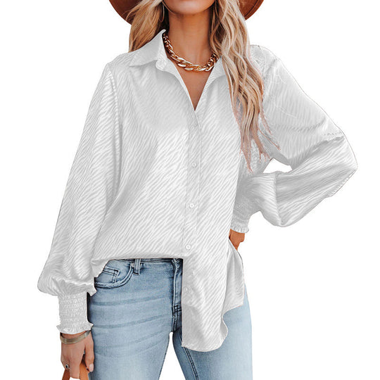 Damen Elegante Bluse mit Raffungen und lässigem Schnitt EB