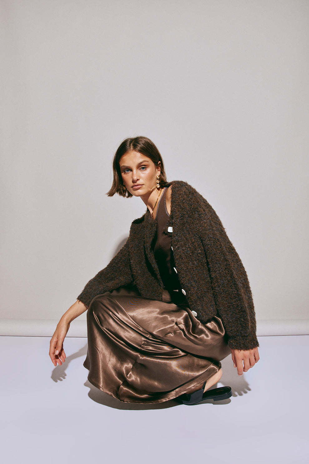 Damen Kuscheliger Strickpullover mit Knopfleiste und lässigem Schnitt EB