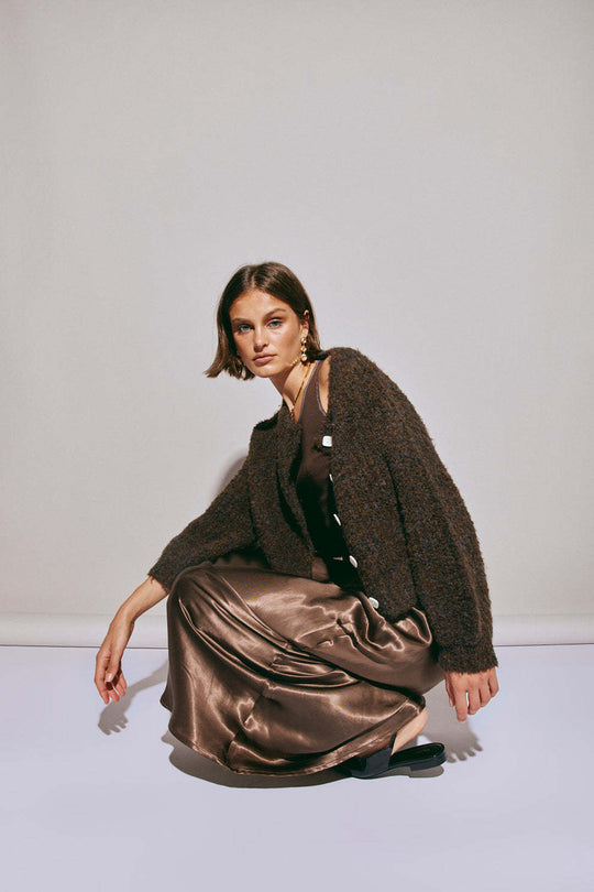 Damen Kuscheliger Strickpullover mit Knopfleiste und lässigem Schnitt EB