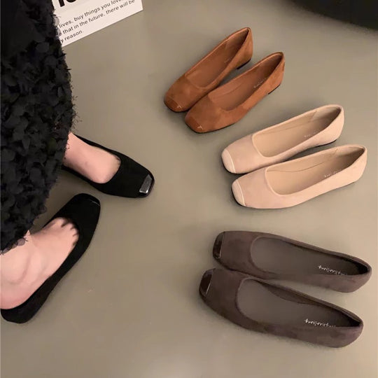Damen Elegante und bequeme Ballerinas mit geschlossenen Zehen EB