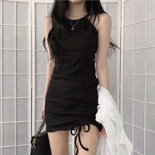 Damen figurbetontes Minikleid mit Raffung EB