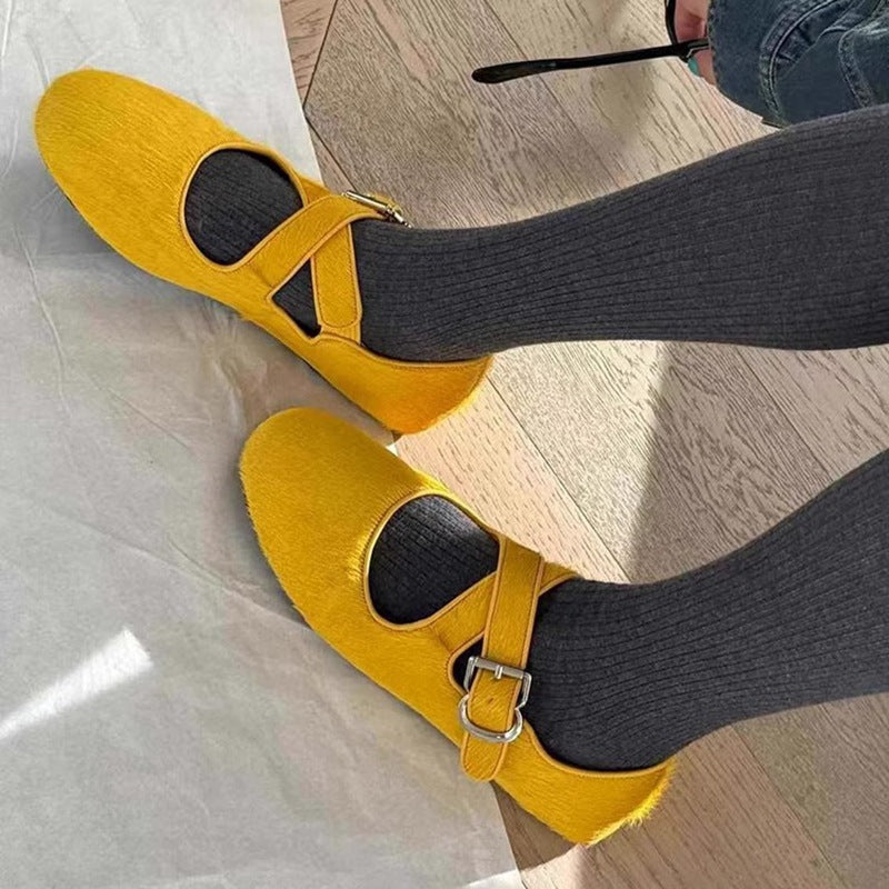 Damen Ballerinas mit elegantem Schnallenakzent und weich gepolsterter Innensohle EB