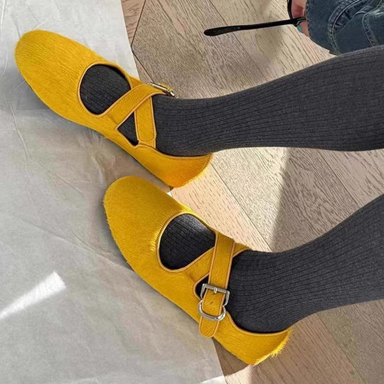 Damen Ballerinas mit elegantem Schnallenakzent und weich gepolsterter Innensohle EB