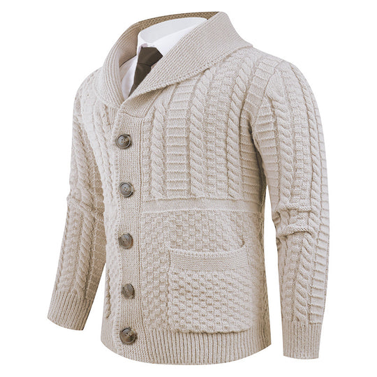 Herren Strickjacke mit modernem Schalkragen und praktischen Knöpfen EB