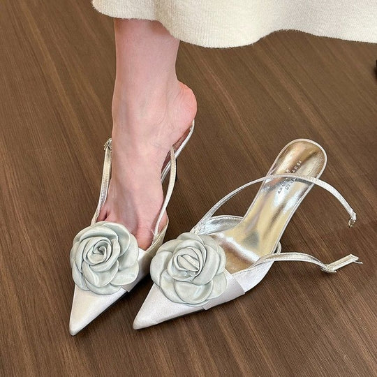Damen Slingpumps mit Blumenapplikation EB