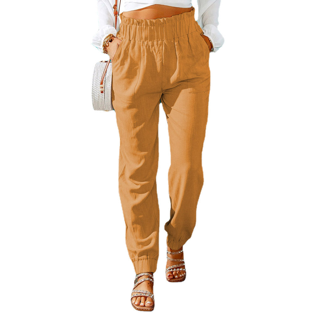 Damen Komfortable Chino-Hose mit elastischem Bund und praktischen Taschen EB