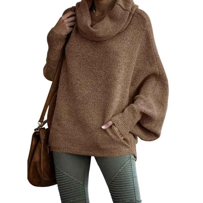 Damen Oversized Strickpullover mit Rollkragen EB