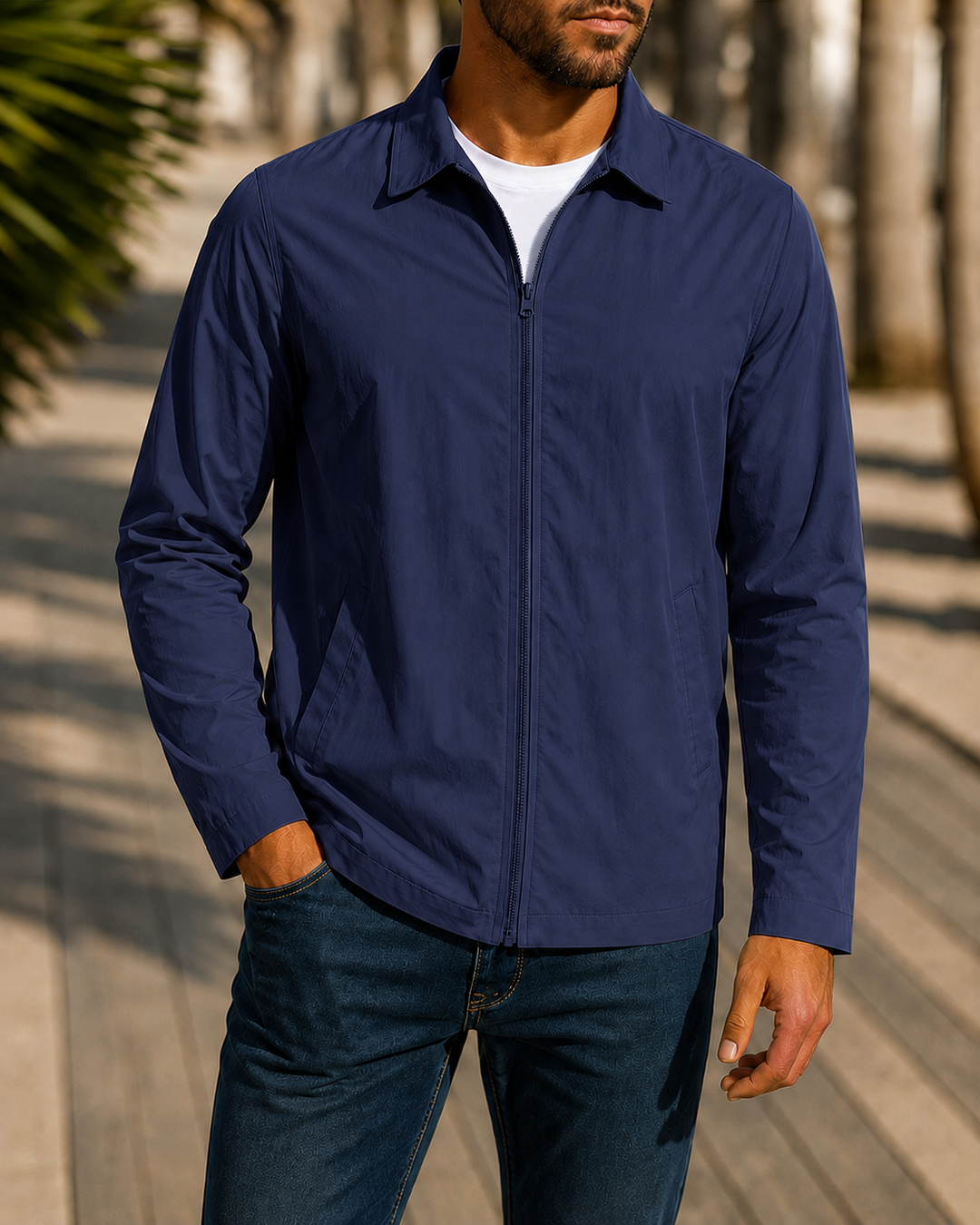 Herren lässige Freizeitjacke mit innovativer Windschutztechnologie EB
