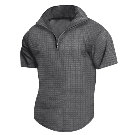Herren konvertible Kurzarmjacke mit Reißverschluss und strukturiertem Design EB