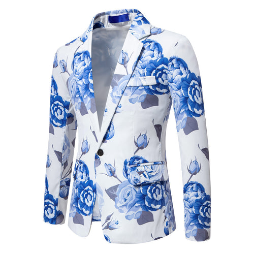 Herren eleganter Blazer mit floralem Design EB