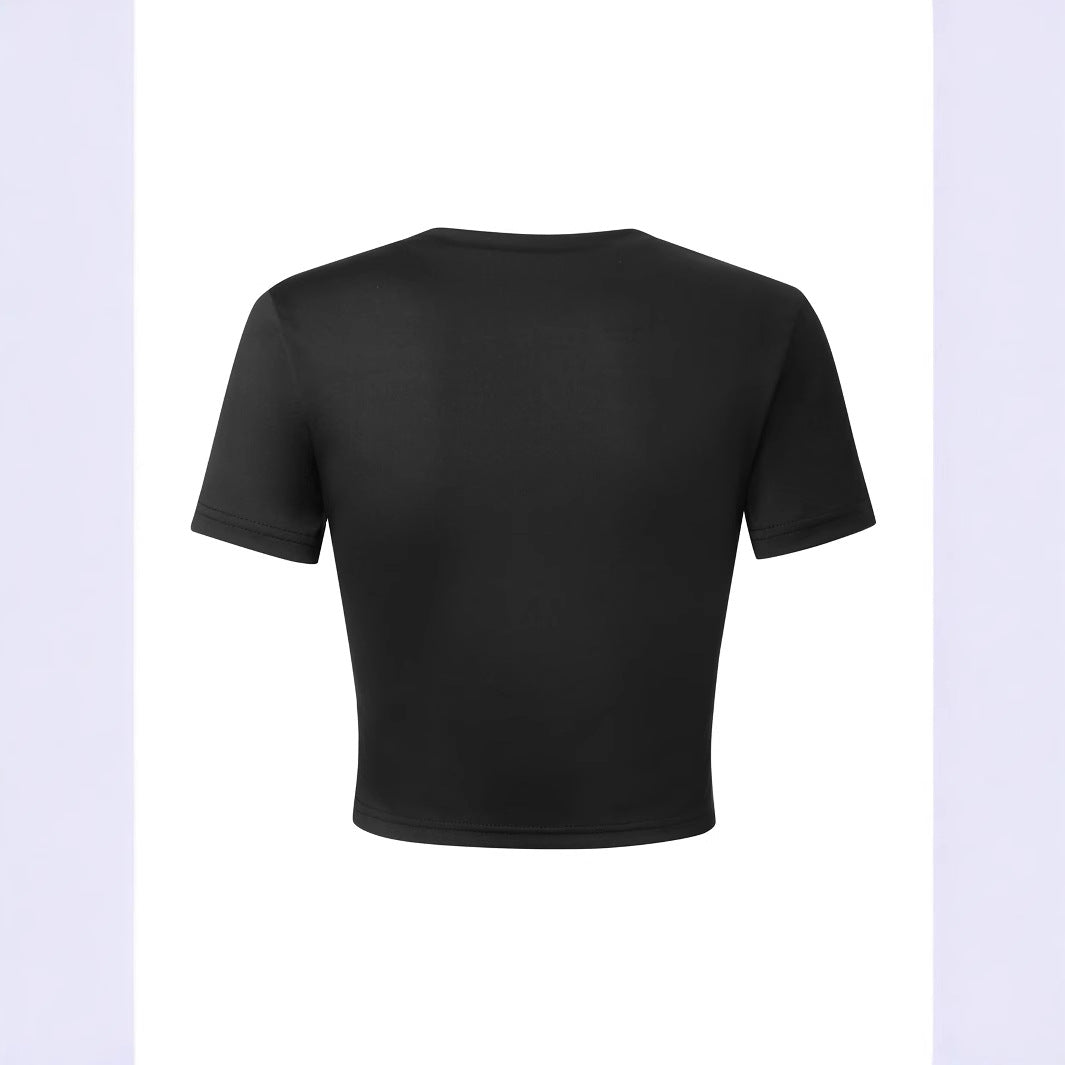Damen Crop-Shirt mit auffälligem Typografie-Design EB