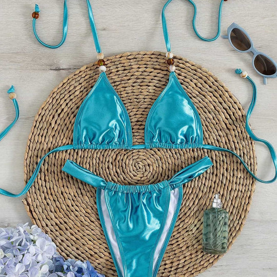 Damen Triangel-Bikini mit elegantem Falten-Design EB