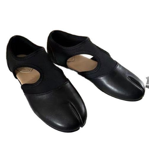 Damen Ballerinas mit innovativem Zehenteil und elastischem Riemendesign EB