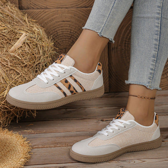 Damen Sneakers im modischen Leo-Design mit komfortabler Sohle EB