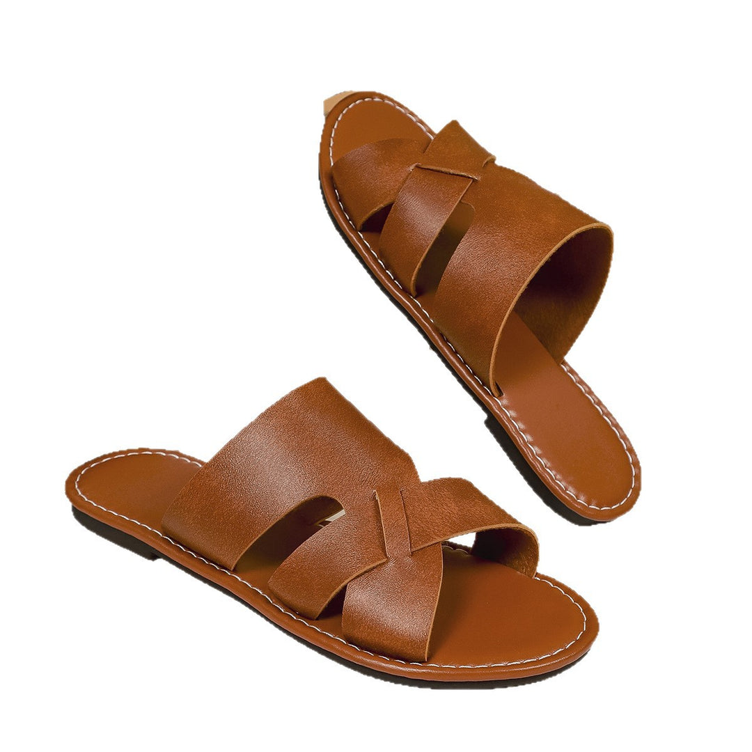 Damen Offene Riemchen-Sandaletten mit eleganter Kreuz-Design EB