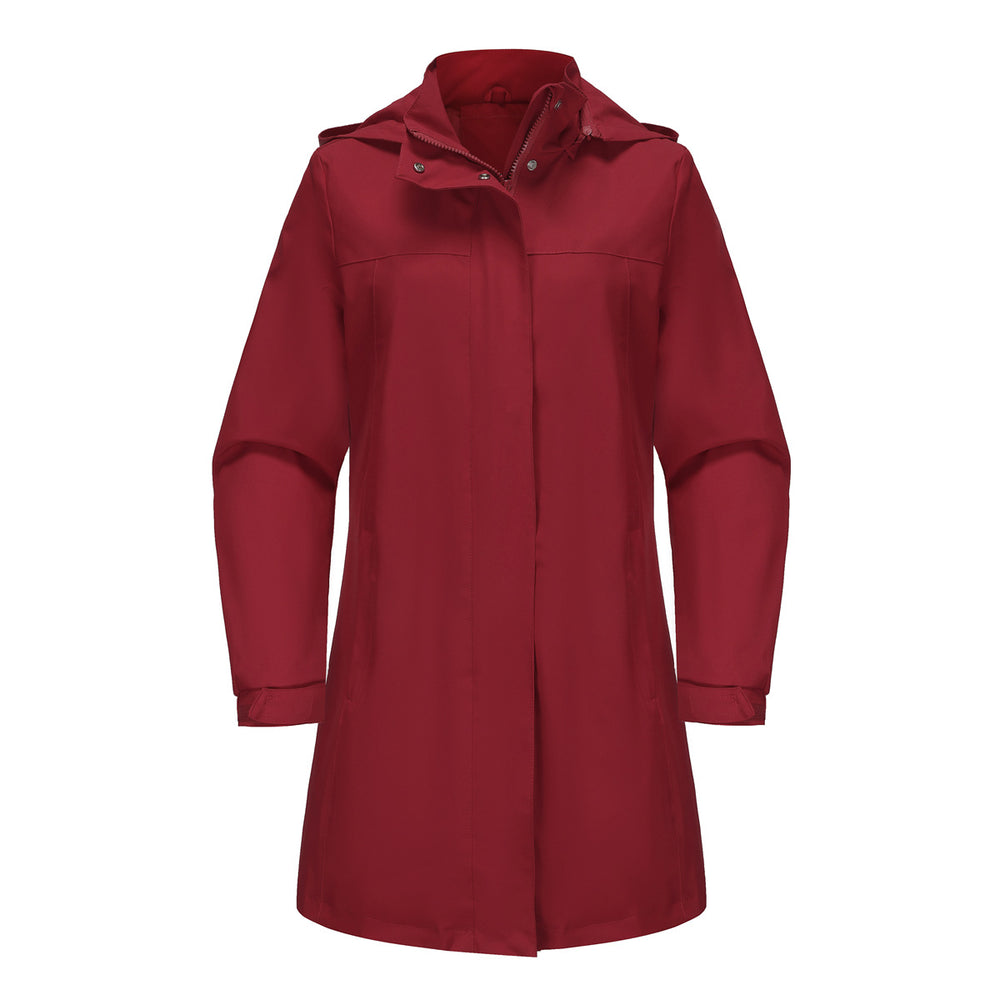 Damen funktionale Übergangsjacke mit verstellbarem Kapuzenkragen und praktischen Taschen EB