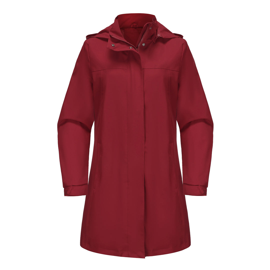 Damen funktionale Übergangsjacke mit verstellbarem Kapuzenkragen und praktischen Taschen EB