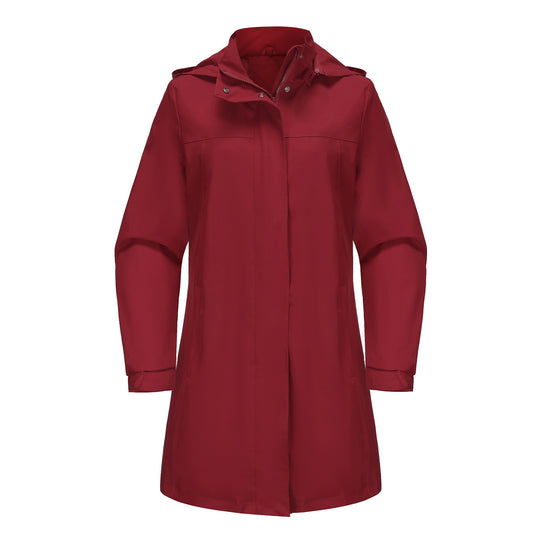 Damen funktionale Übergangsjacke mit verstellbarem Kapuzenkragen und praktischen Taschen EB