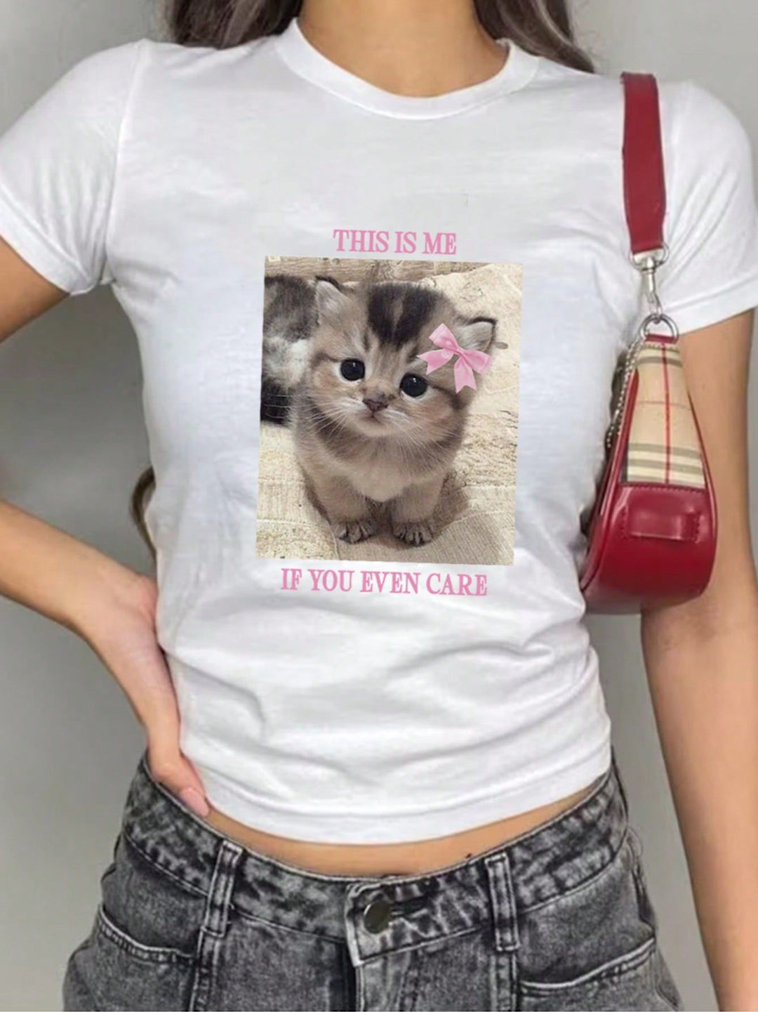 Damen T-Shirt mit kreativem Tiermotiv und modernem Schriftzug EB