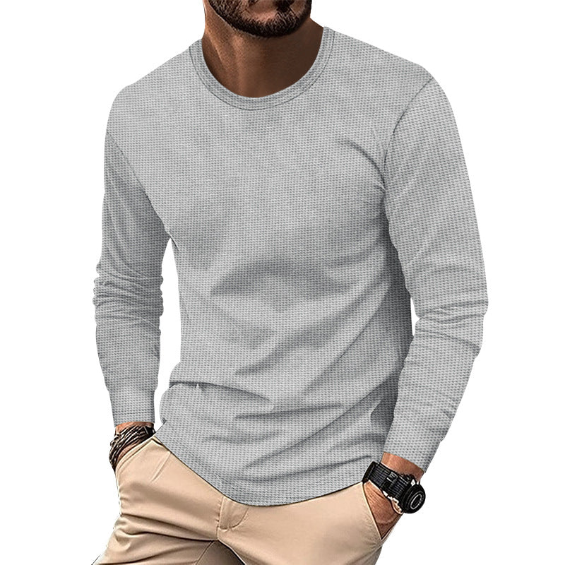 Herren modisches Langarmshirt mit strukturierter Oberfläche EB