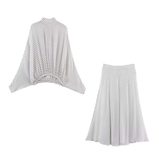 Damen Maxirock mit elegantem Pünktchenmuster und fließendem Schnitt EB