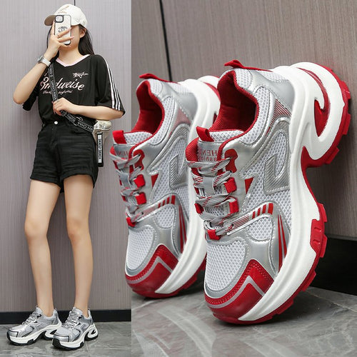 Damen Lauf-Sneaker mit atmungsaktivem Mesh-Obermaterial und stoßdämpfender Sohle EB